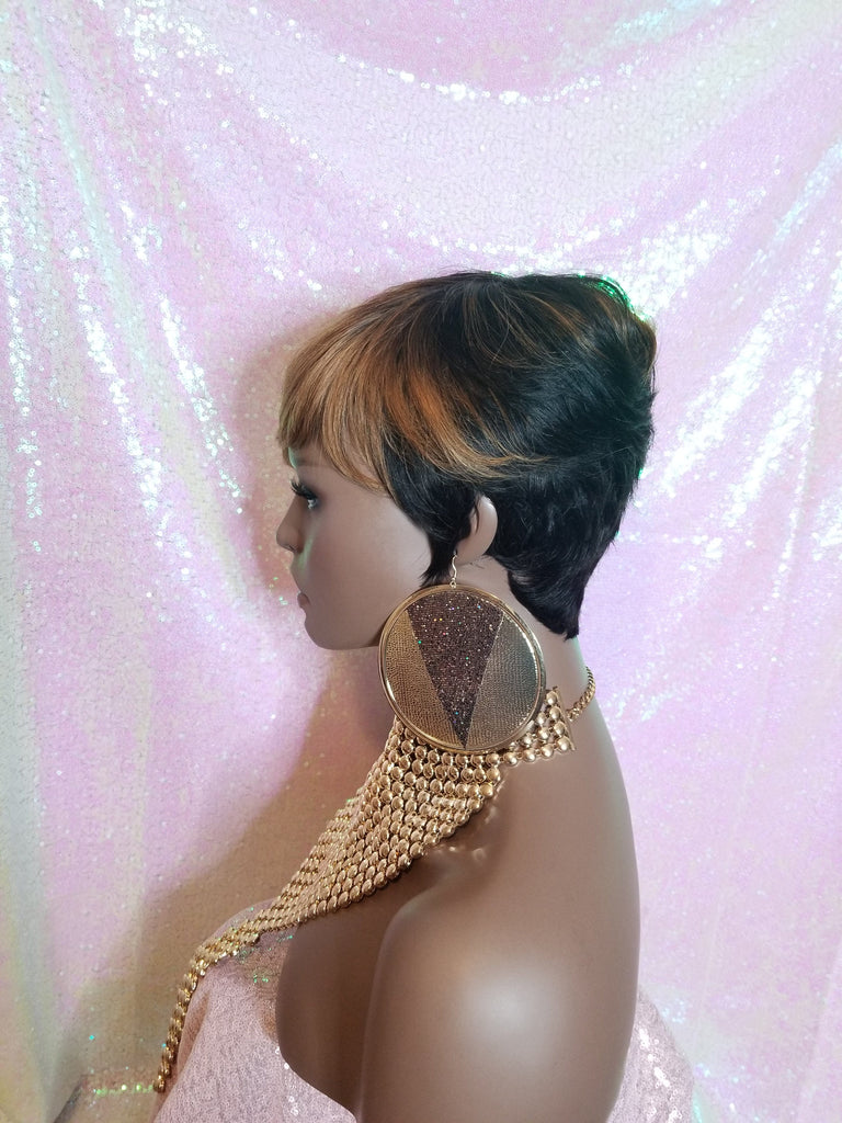 Pixie Cut Swoop Layered Bang Style Remy Human Hair Wig - Beauty Blessing Wigs & Hair Extensions Boutique