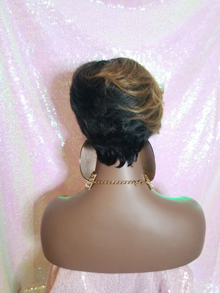Pixie Cut Swoop Layered Bang Style Remy Human Hair Wig - Beauty Blessing Wigs & Hair Extensions Boutique