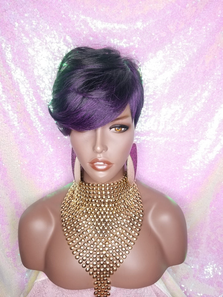 Short Cut Feather Style Full Cap Premium Fiber Wig - Beauty Blessing Wigs & Hair Extensions Boutique