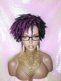 Afrocentric Short Kinky Curl Coil Twist Dread Locks Natural Style Full Cap Wig with Bangs - Beauty Blessing Wigs & Hair Extensions Boutique