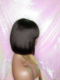 Short Bob Bang Style Brazilian Remy 100% Human Hair Wig - Beauty Blessing Wigs & Hair Extensions Boutique