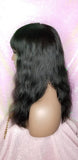 Wig Virgin Brazilian Remy 100% Human Hair Natural Loose Waves Full Wig with Bangs - Beauty Blessing Wigs & Hair Extensions Boutique