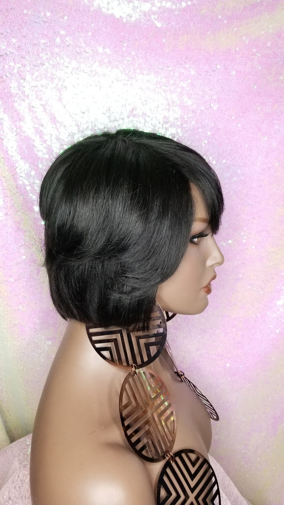 WIG 100% Human Hair Remy Short Hair Bob Style Full Cap Wig - Beauty Blessing Wigs & Hair Extensions Boutique