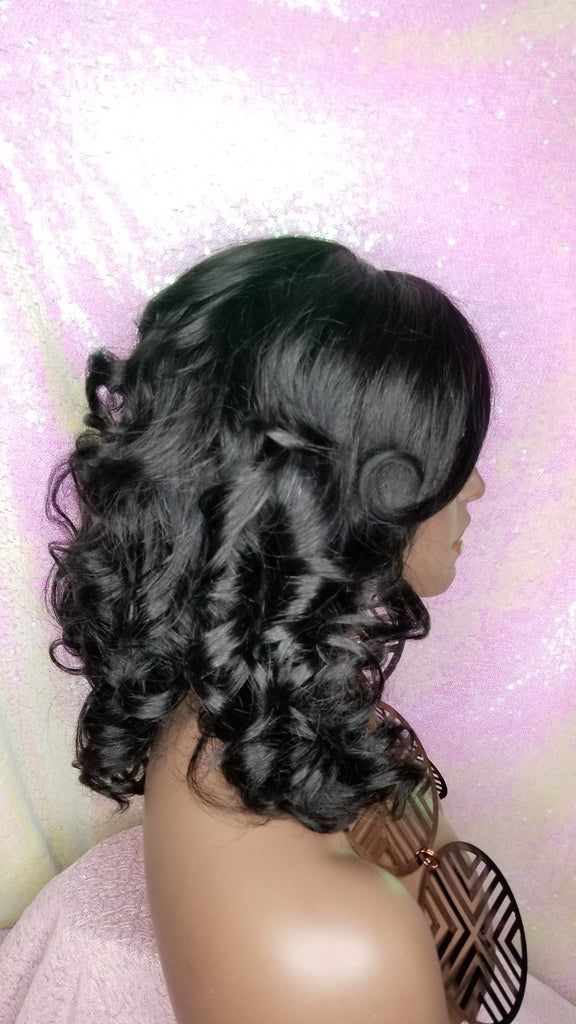 Duby Curl Silky Brazilian Remy 100%Human Hair Lace Wig - Beauty Blessing Wigs & Hair Extensions Boutique