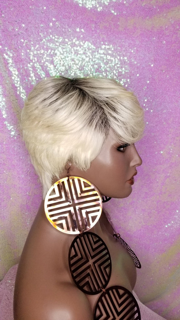 Short Hair Cut Pixie Cut Peruvian Remy Human Hair Wigs Blonde Wigs - Beauty Blessing Wigs & Hair Extensions Boutique