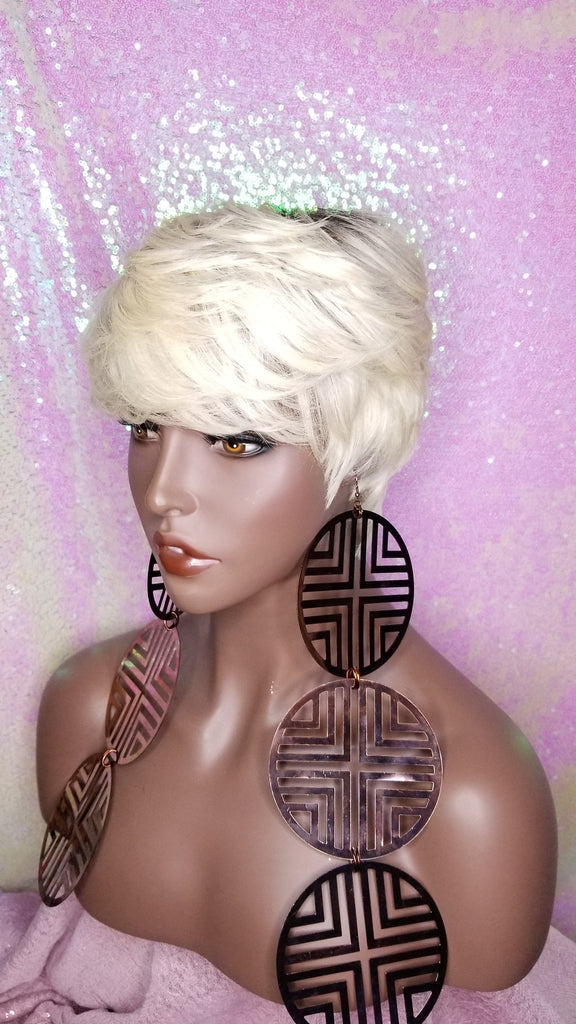 Short Hair Cut Pixie Cut Peruvian Remy Human Hair Wigs Blonde Wigs - Beauty Blessing Wigs & Hair Extensions Boutique