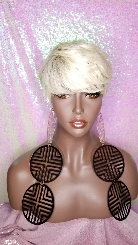 Short Hair Cut Pixie Cut Peruvian Remy Human Hair Wigs Blonde Wigs - Beauty Blessing Wigs & Hair Extensions Boutique