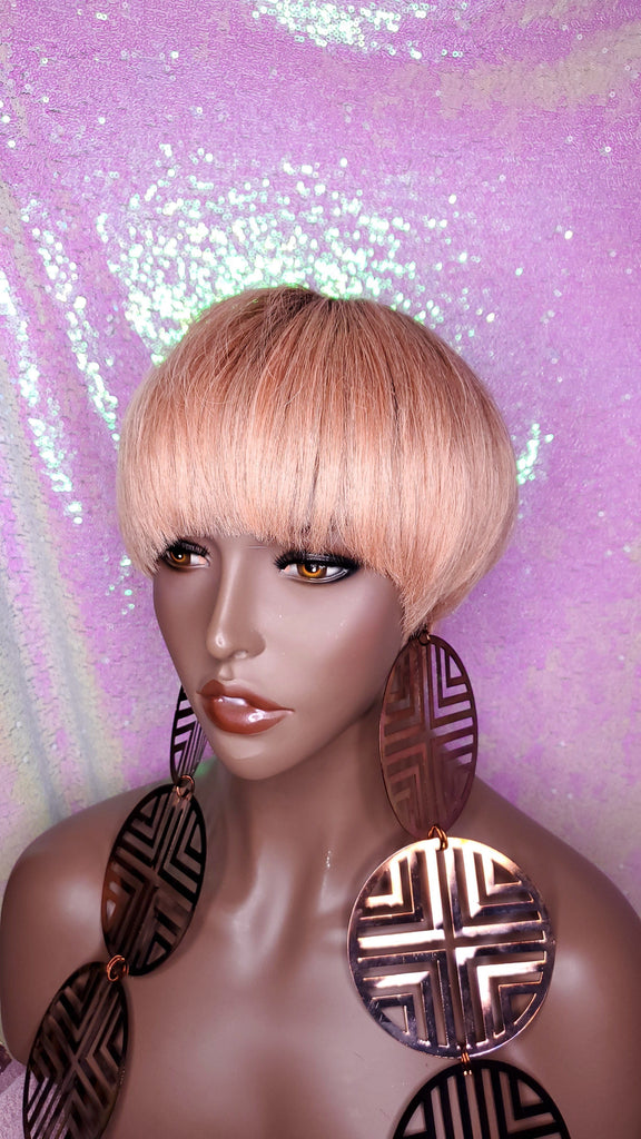 Celebrity Inspired Style Mushroom Pixie Cut Brazilian Remy 100%Human Hair Wig - Beauty Blessing Wigs & Hair Extensions Boutique