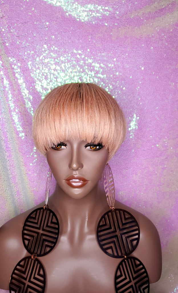 Celebrity Inspired Style Mushroom Pixie Cut Brazilian Remy 100%Human Hair Wig - Beauty Blessing Wigs & Hair Extensions Boutique