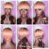 Celebrity Inspired Style Mushroom Pixie Cut Brazilian Remy 100%Human Hair Wig