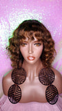 Wig Deep Wave Brazilian Remy 100% Human Hair Natural Hair Short Wig Ombre Auburn Chocolate Dark Brown Hair Wig - Beauty Blessing Wigs & Hair Extensions Boutique