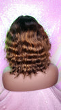 Wig Deep Wave Brazilian Remy 100% Human Hair Natural Hair Short Wig Ombre Auburn Chocolate Dark Brown Hair Wig - Beauty Blessing Wigs & Hair Extensions Boutique