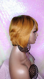 WIG Ombre Auburn Strawberry Blonde Bob Human Hair Brazilian Remy Short Hair Bob Style Full Cap Wig - Beauty Blessing Wigs & Hair Extensions Boutique