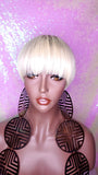 Pixie Cut Bowl Cut Wig Celebrity Inspired Hairstyle 100% Remy Human Hair Blonde Hair Wig - Beauty Blessing Wigs & Hair Extensions Boutique