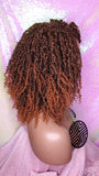 Ombre Brown Auburn Passion Twist Afro Hair Kinky Twist Glueless Lace Wig Premium Fiber Hair - Beauty Blessing Wigs & Hair Extensions Boutique