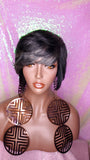 Dark Salt & Pepper Gray Tones Bob Cut Layered Brazilian Remy Human Hair Wig - Beauty Blessing Wigs & Hair Extensions Boutique