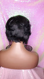Dark Salt & Pepper Gray Tones Bob Cut Layered Brazilian Remy Human Hair Wig - Beauty Blessing Wigs & Hair Extensions Boutique
