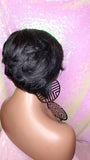Dark Salt & Pepper Gray Tones Bob Cut Layered Brazilian Remy Human Hair Wig - Beauty Blessing Wigs & Hair Extensions Boutique