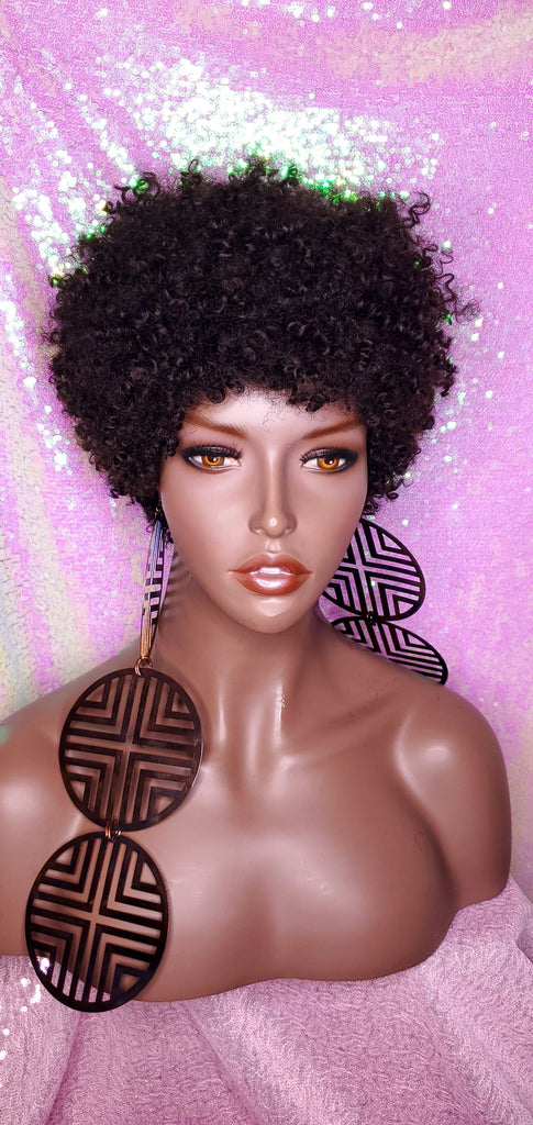 Mongolian Virgin Short Afro Coil Kinky Curl Human Hair Wig Glueless Hair Full Natural Wig - Beauty Blessing Wigs & Hair Extensions Boutique