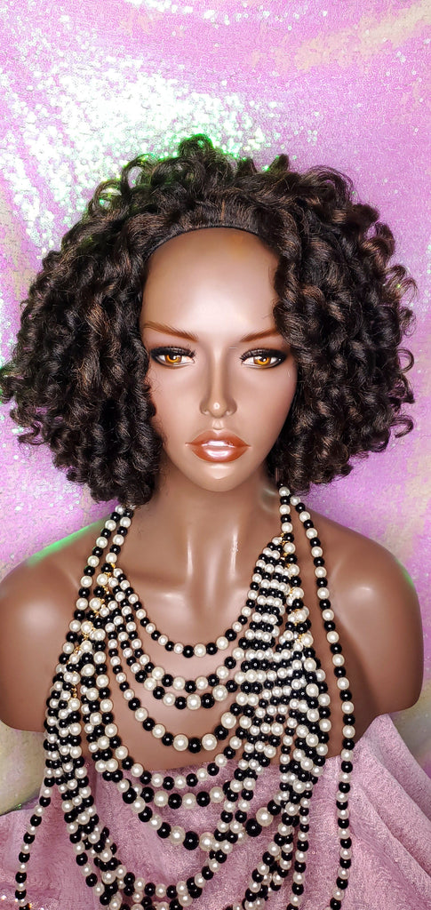 Half Wig Kinky Afro Roller Set Curl Premium Fiber Half Wig - Beauty Blessing Wigs & Hair Extensions Boutique