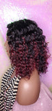 Deep Wave Lace Wig Glueless Lace Wig Burgundy Hair Premium Fiber Wig - Beauty Blessing Wigs & Hair Extensions Boutique