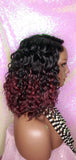 Deep Wave Lace Wig Glueless Lace Wig Burgundy Hair Premium Fiber Wig - Beauty Blessing Wigs & Hair Extensions Boutique