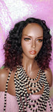 Deep Wave Lace Wig Glueless Lace Wig Burgundy Hair Premium Fiber Wig - Beauty Blessing Wigs & Hair Extensions Boutique