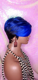 Swoop Bang Pixie Cut Royal Blue Hair Premium Fiber Wig - Beauty Blessing Wigs & Hair Extensions Boutique
