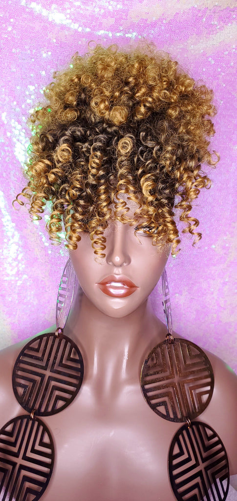 Ponytail Afro Kinky Puff Bangs Ponytails Afro Curly Hair Afro Bang Afro Puff Hair Ponytail - Beauty Blessing Wigs & Hair Extensions Boutique