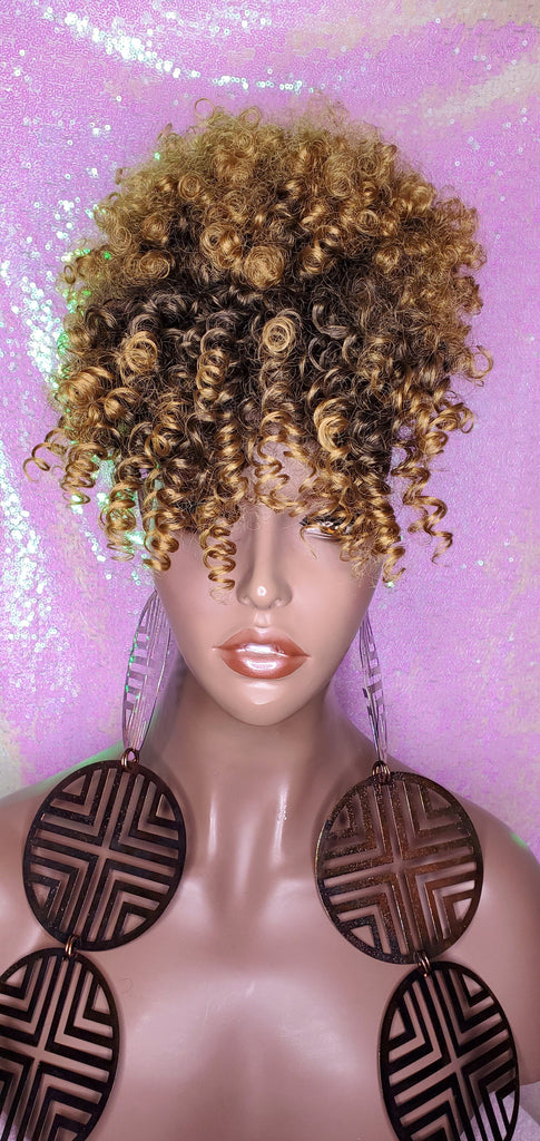 Ponytail Afro Kinky Puff Bangs Ponytails Afro Curly Hair Afro Bang Afro Puff Hair Ponytail - Beauty Blessing Wigs & Hair Extensions Boutique