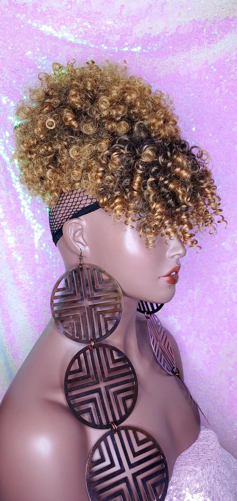 Ponytail Afro Kinky Puff Bangs Ponytails Afro Curly Hair Afro Bang Afro Puff Hair Ponytail - Beauty Blessing Wigs & Hair Extensions Boutique