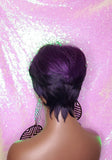 Purple Ombre Pixie Cut Wig with Swoop Bangs Purple Hair Wig Premium Fiber Purple Pixie Cut Hair Wig - Beauty Blessing Wigs & Hair Extensions Boutique