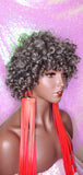 Short Loose Curl Salt Pepper Brazilian Remy 100% Human Hair Full Wig - Beauty Blessing Wigs & Hair Extensions Boutique