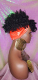 Headband Wig Afro Kinky Puff Bangs Wig Afro Curly Hair Wrap Wig Afro Bang Pre-tied Turban Wig - Beauty Blessing Wigs & Hair Extensions Boutique
