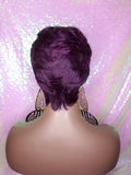 Purple Razor Cut Pixie Cut Peruvian Remy Human Hair Wig Ombre Purple Wig - Beauty Blessing Wigs & Hair Extensions Boutique