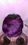 Purple Razor Cut Pixie Cut Peruvian Remy Human Hair Wig Ombre Purple Wig - Beauty Blessing Wigs & Hair Extensions Boutique