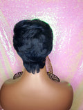 Pixie Cut Peruvian Remy Human Hair Wig Midnight Blue Hair Wig - Beauty Blessing Wigs & Hair Extensions Boutique