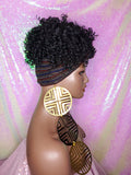 Afro Kinky Puff Curl Turban Wig Black Sequin Head Band Wig - Beauty Blessing Wigs & Hair Extensions Boutique