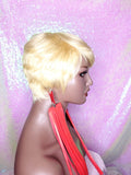 Pixie Cut Straight Boy Cut Wig Brazilian Remy Human Hair  Swoop Bang Wig Layered Tapered Cut Women Blonde Auburn Hair Glueless Wig - Beauty Blessing Wigs & Hair Extensions Boutique