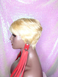 Pixie Cut Straight Boy Cut Wig Brazilian Remy Human Hair  Swoop Bang Wig Layered Tapered Cut Women Blonde Auburn Hair Glueless Wig - Beauty Blessing Wigs & Hair Extensions Boutique