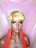 Pixie Cut Straight Boy Cut Wig Brazilian Remy Human Hair  Swoop Bang Wig Layered Tapered Cut Women Blonde Auburn Hair Glueless Wig - Beauty Blessing Wigs & Hair Extensions Boutique