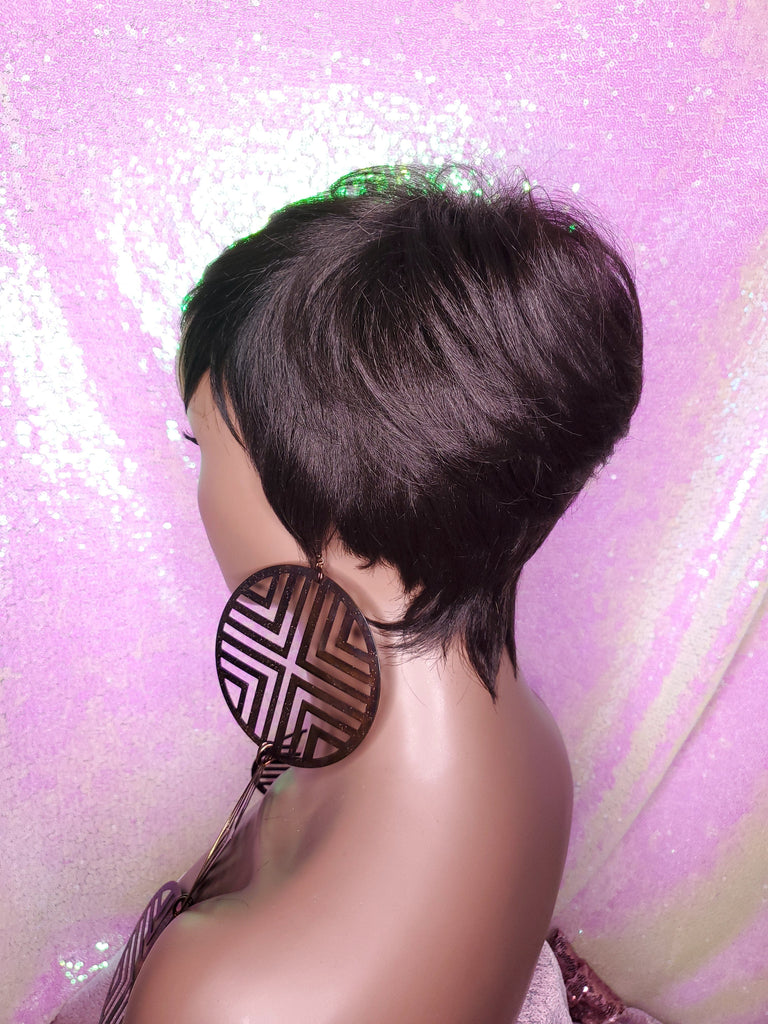 Pixie Cut Tapered Short Cut Blonde Bang Hair Wig Pixie Cut Wig Brown Blonde Wig - Beauty Blessing Wigs & Hair Extensions Boutique