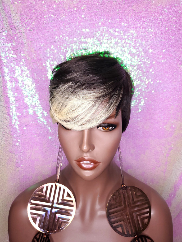 Pixie Cut Tapered Short Cut Blonde Bang Hair Wig Pixie Cut Wig Brown Blonde Wig - Beauty Blessing Wigs & Hair Extensions Boutique