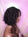 Short Bob Kinky Afro Curl Lace Front Wig Small Wand Curl Bob Natural Yaki Texture Bob Wig Glueless Preplucked Lace Wig - Beauty Blessing Wigs & Hair Extensions Boutique