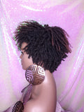 Dreadlocks Short Afro Kinky Coily Twist Natural Hairstyle Wig Ombre Brown Dark Auburn Red Copper Hair Wigs - Beauty Blessing Wigs & Hair Extensions Boutique