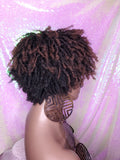 Dreadlocks Short Afro Kinky Coily Twist Natural Hairstyle Wig Ombre Brown Dark Auburn Red Copper Hair Wigs - Beauty Blessing Wigs & Hair Extensions Boutique