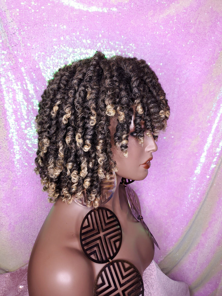 Large Afro Coil Kinky Twist Hair Brown Blonde Twist Natural Wig Bantu Knots Hairstyle  - Beauty Blessing Wigs & Hair Extensions Boutique