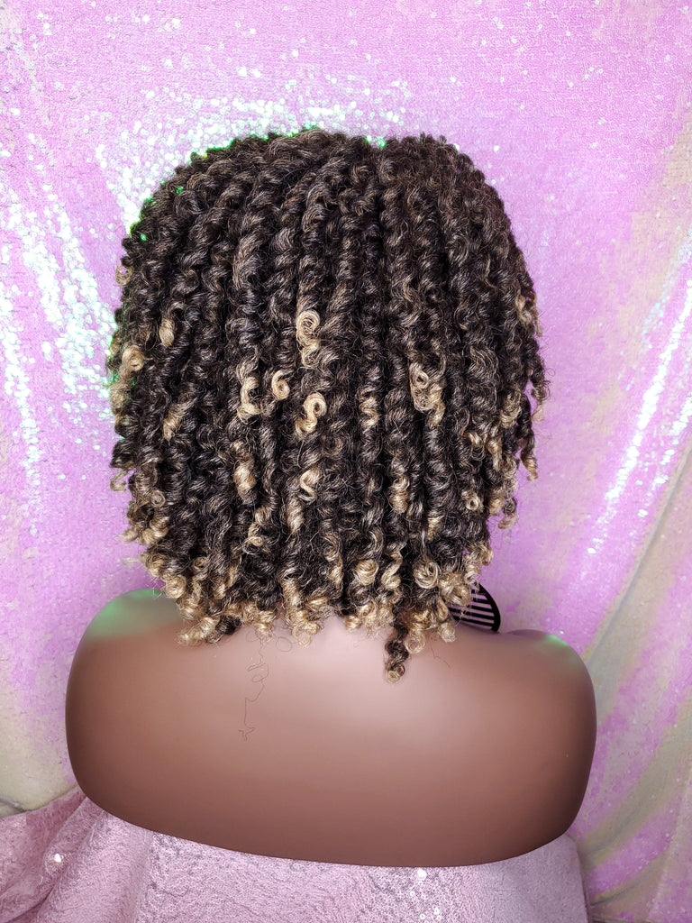 Large Afro Coil Kinky Twist Hair Brown Blonde Twist Natural Wig Bantu Knots Hairstyle  - Beauty Blessing Wigs & Hair Extensions Boutique