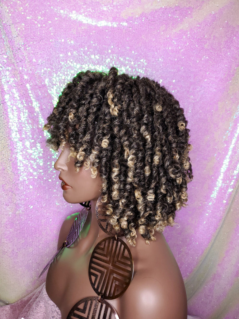 Large Afro Coil Kinky Twist Hair Brown Blonde Twist Natural Wig Bantu Knots Hairstyle  - Beauty Blessing Wigs & Hair Extensions Boutique
