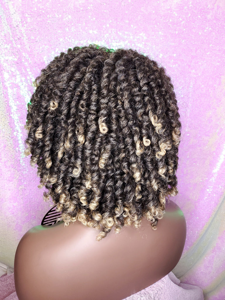 Large Afro Coil Kinky Twist Hair Brown Blonde Twist Natural Wig Bantu Knots Hairstyle  - Beauty Blessing Wigs & Hair Extensions Boutique